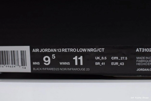 1st Kicks AT3102-006 Air Infrared Clot x Jordan Low 13 Black 0722